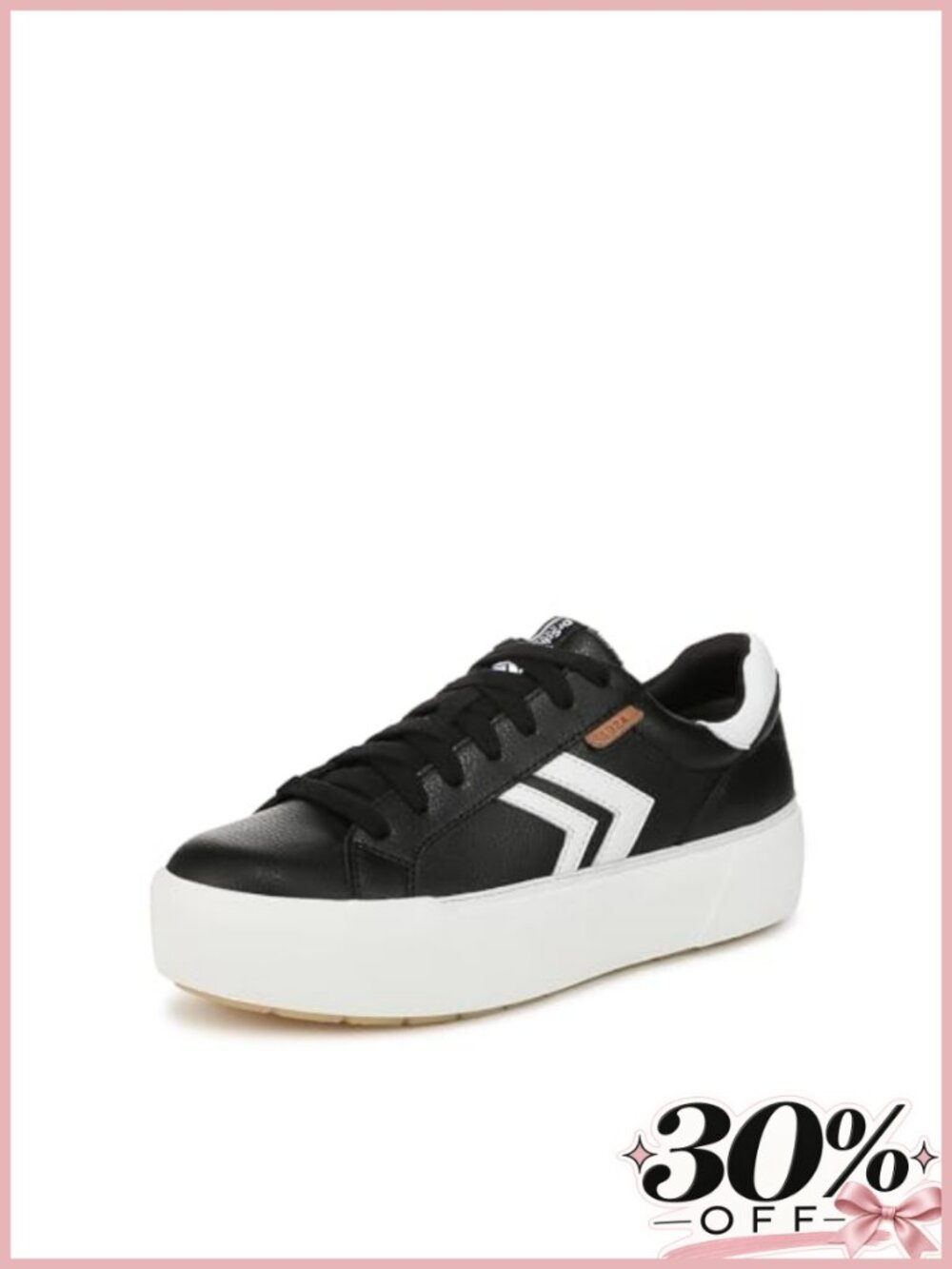 Womens Leather Lace Up Platform Sneakers Comfort Casual Tennis Shoes